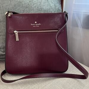 Kate Spade‎ Sadie North South Saffiano Leather Crossbody Women Bag D411 Burgundy